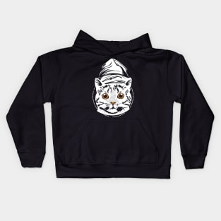 cat typography design Kids Hoodie